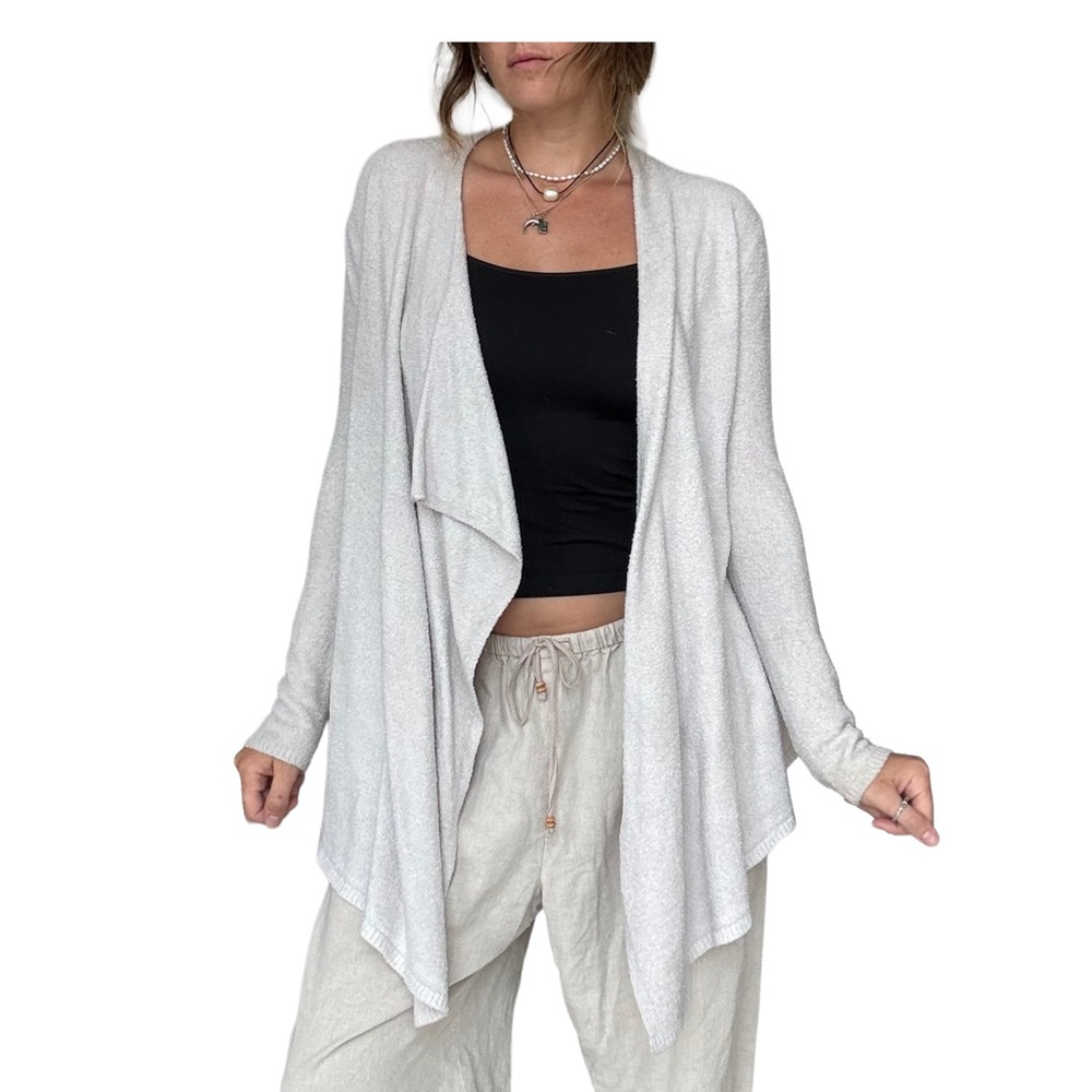Barefoot Dreams Soft Cream Drape Cardigan